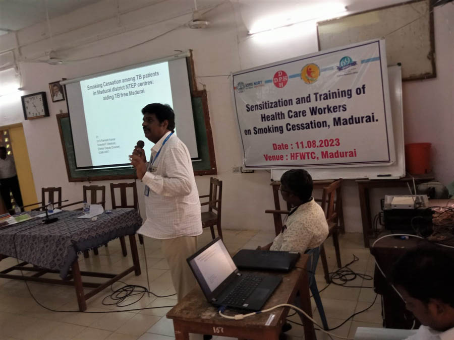 Training on smoking cessation to health care workers in Madurai