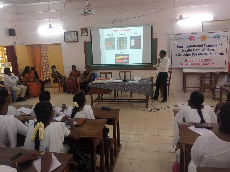 Training on smoking cessation to health care workers in Madurai